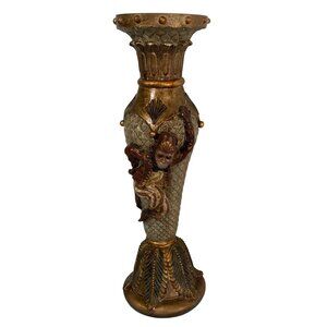 Tall Vintage Climbing Bell Hop Monkey Pillar Candle Holder 17"